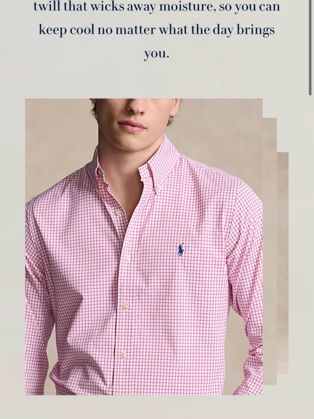 Polo by Ralph Lauren Pink & White Gingham Button-Down Shirt - Performance Wear